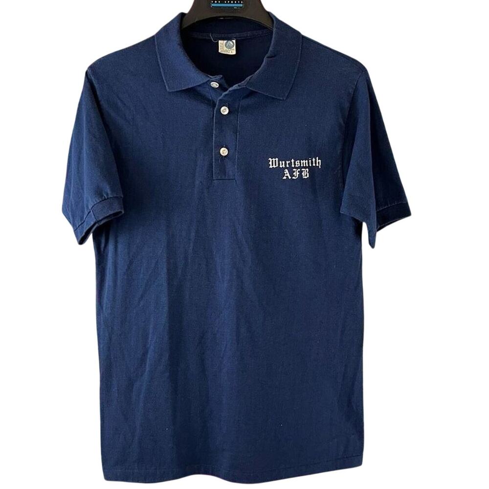 Vintage US Air Force Wursmith Air Force Base Artex Polo Shirt Large  Single Stit